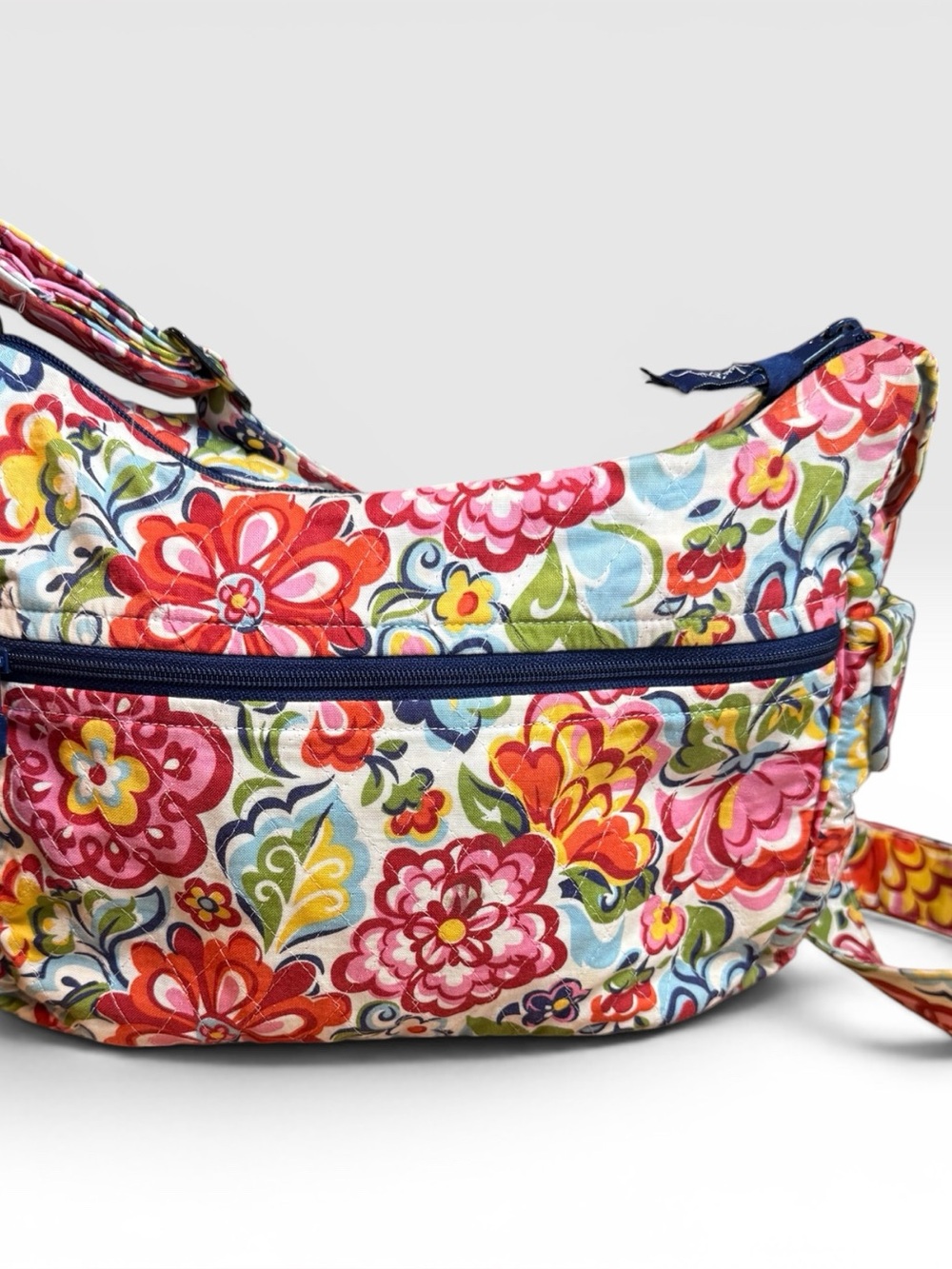 Vera Bradley shoulder bag in the retired "Hope Garden" quilted cotton pattern